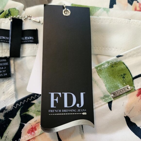 FDJ French Dressing Jeans Womens Pull-On Slim Ankle Pants Size 2 Floral New - Picture 8 of 11